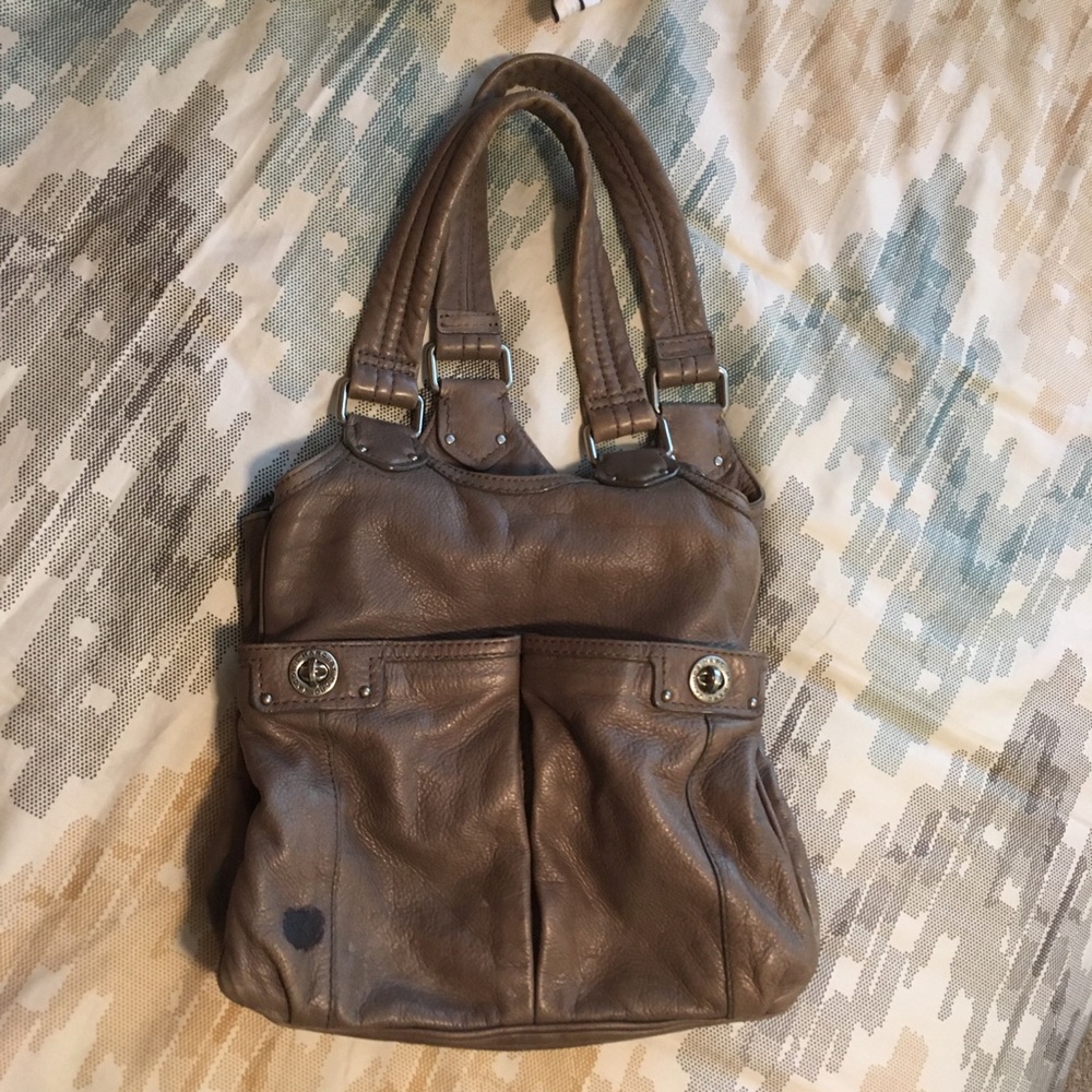 Marc Jacobs Grey Hobo Shoulder Bag buttery Leather